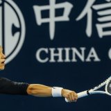 Viktorija Golubic en huitième de finale du WTA de Jiujiang. KEYSTONE/EPA/WU HAO
